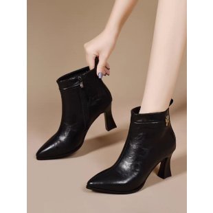 Damen Elegante Stiefeletten mit hohem Absatz und Reißverschluss Drune