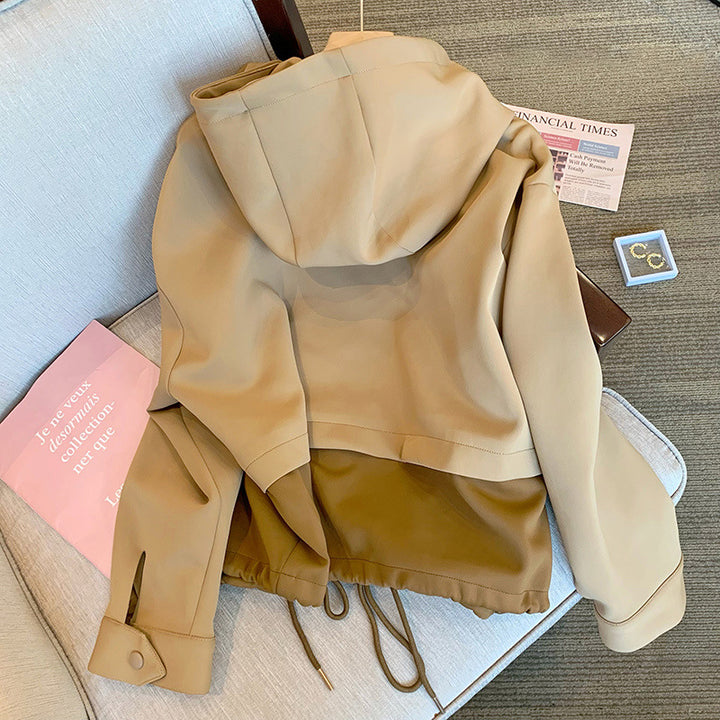 Damen Moderne Übergangsjacke mit hohem Kragen Drune