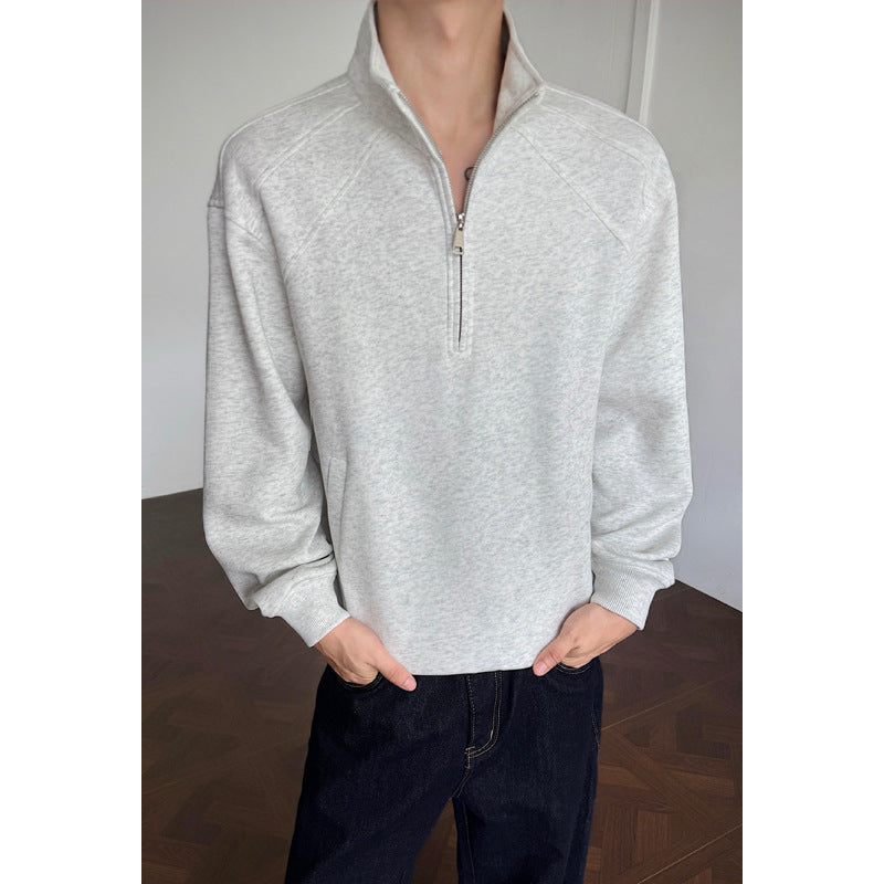 Herren Sportlicher Sweatpullover mit Stehkragen Drune