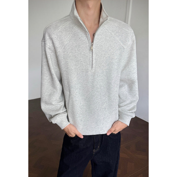 Herren Sportlicher Sweatpullover mit Stehkragen Drune