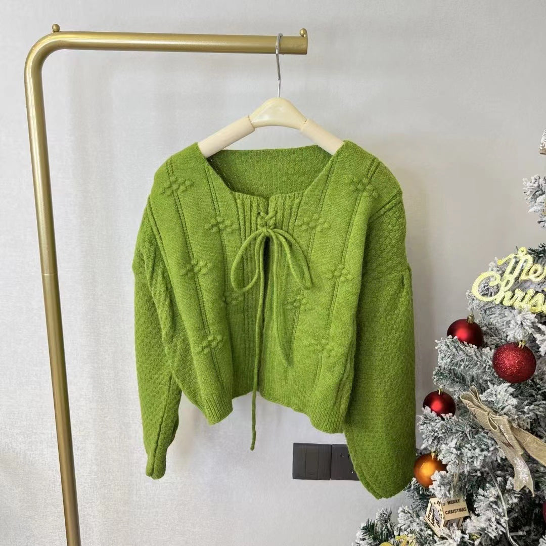 Damen Strickpullover mit verspieltem Schnüroberteil und strukturiertem Design Drune