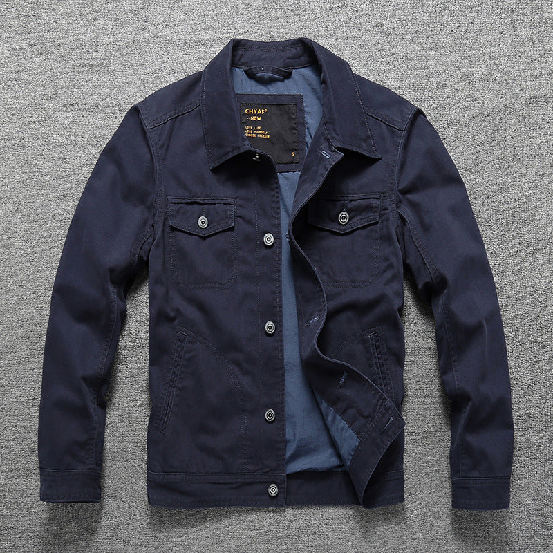 Herren Baumwoll-Twill Hemdjacke im Workwear‑Stil mit Brusttaschen Drune