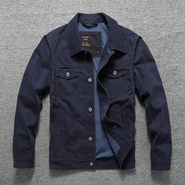 Herren Baumwoll-Twill Hemdjacke im Workwear‑Stil mit Brusttaschen Drune