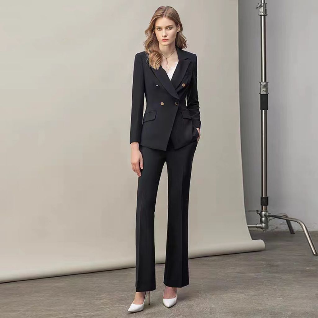 Damen elegantes Double-Breasted Anzugset Drune