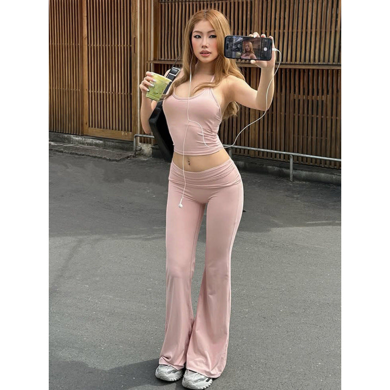 Damen Sportliches Sets mit weit geschnittenen Leggings und trägerlosem Oberteil Drune