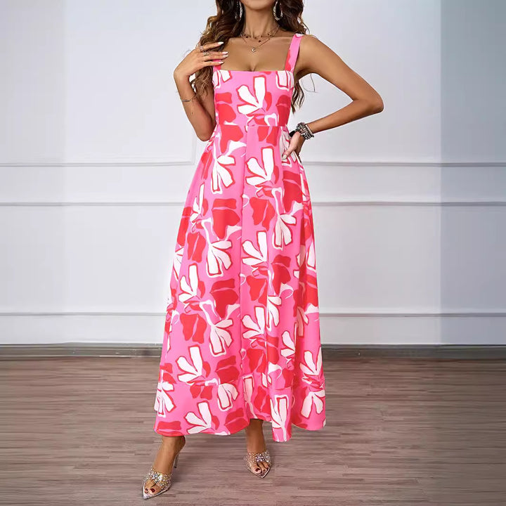 Damen Maxikleid mit floralem Design und raffinierten Trägern Drune