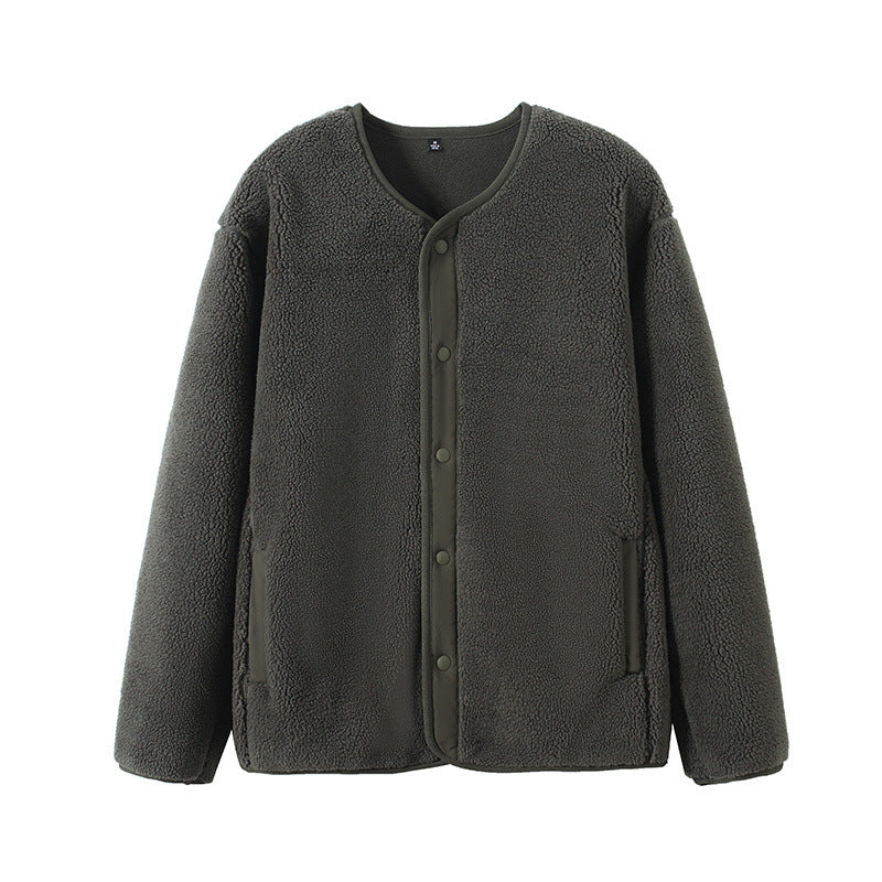 Damen Warm gefütterte Fleecejacke mit Druckknopfverschluss Drune