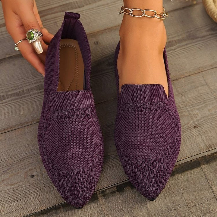 Damen bequeme Slipper mit atmungsaktivem Strickdesign Drune