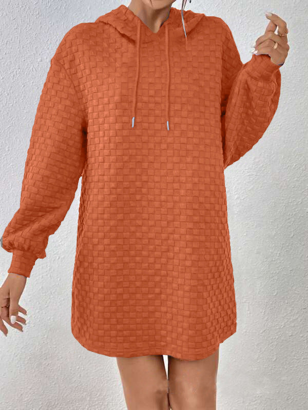 Damen Kapuzenkleid aus strukturiertem Material Drune