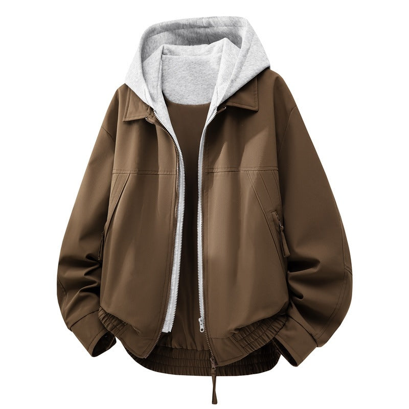 Herren Lässige Hybrid-Jacke mit integriertem Kapuzenlayer und elastischem Saum Drune