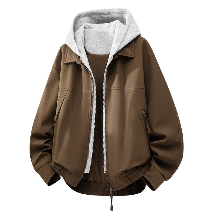Herren Lässige Hybrid-Jacke mit integriertem Kapuzenlayer und elastischem Saum Drune