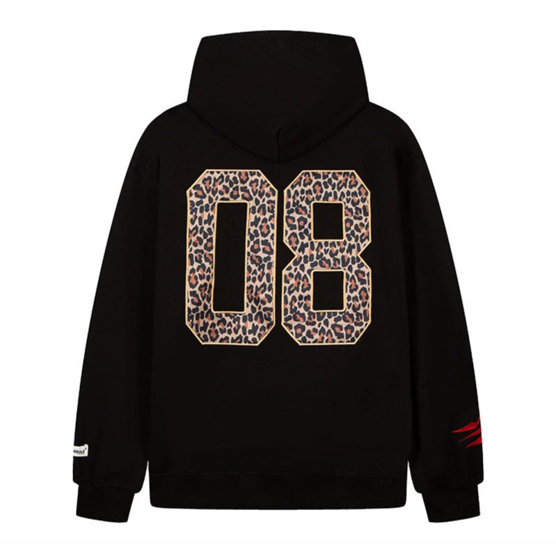 Damen Oversize-Kapuzenpullover mit Kängurutasche, Tier‑Patch und Zierstickerei Drune
