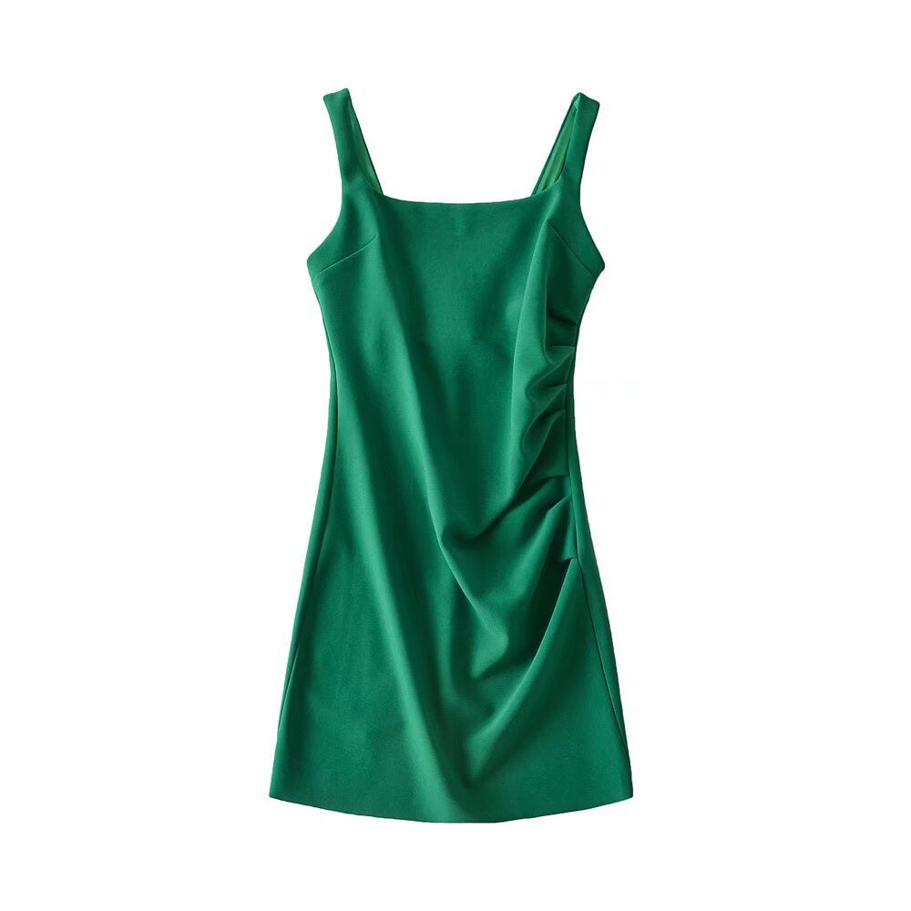 Damen modernes Sommerkleid mit Drapierung Drune