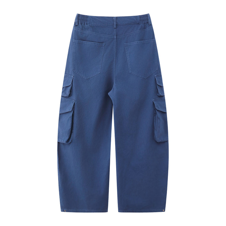 Damen Utility-Cargo-Culotte mit weitem Bein, elastischem Bund und Pattentaschen Drune