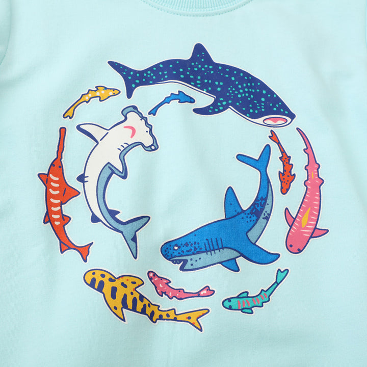 Jungen Sweatshirt mit farbenfrohem Haifisch-Motiv Drune