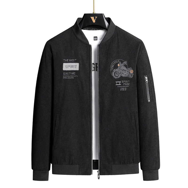 Herren Modische Bomberjacke mit stylischem Motorrad-Design Drune
