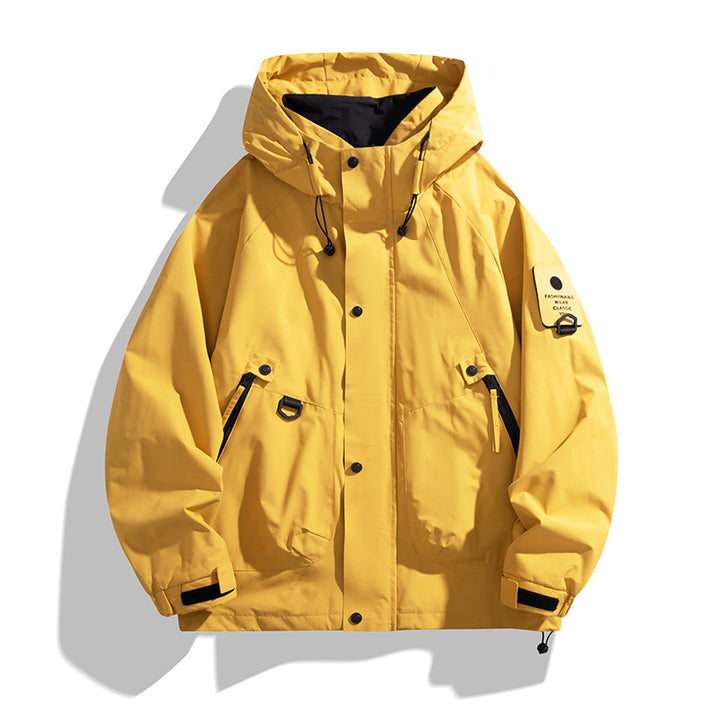 Herren Technische Oversized-Fieldjacke mit wasserabweisender Membran, Utility-Ringen und verdeckter Druckknopfleiste Drune
