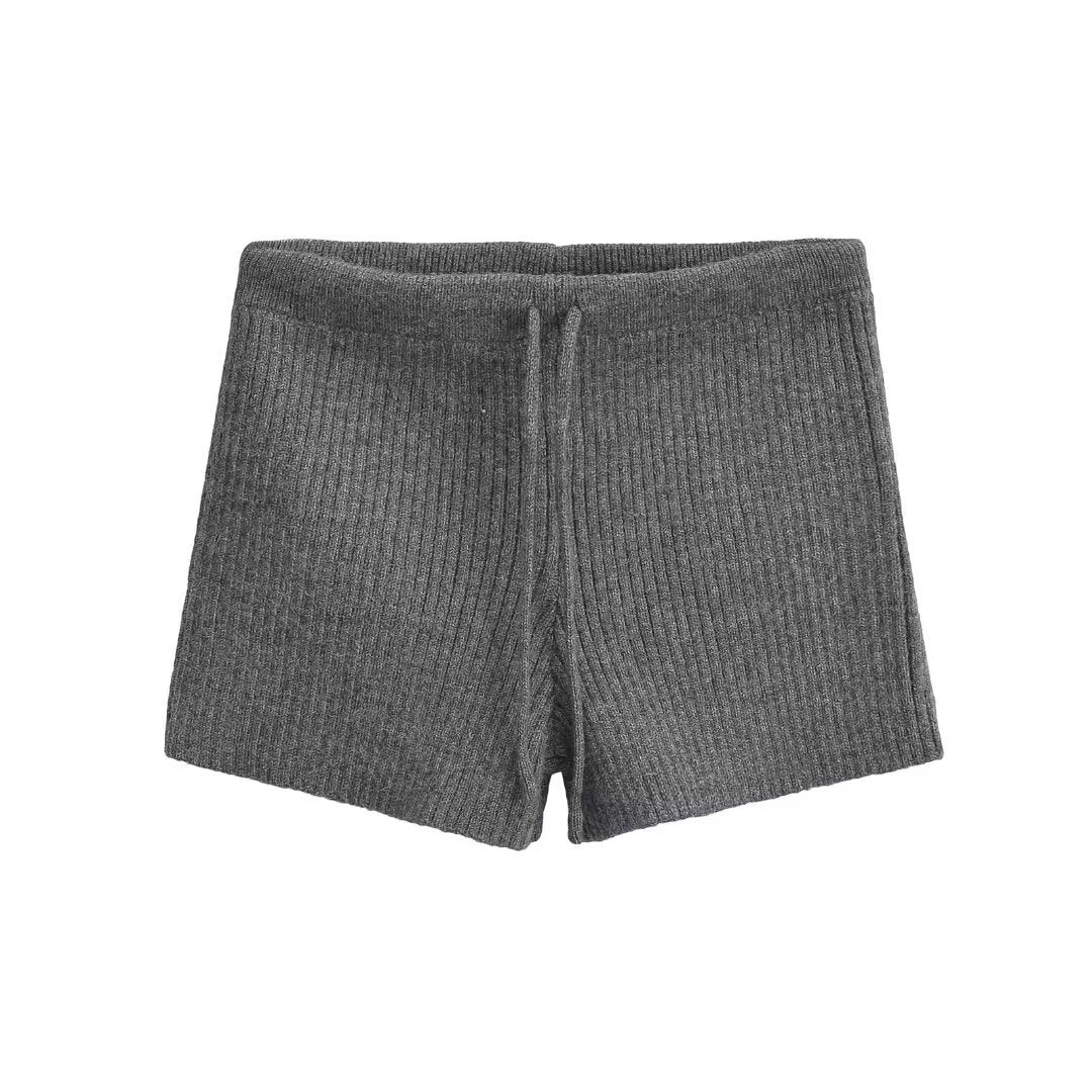 Damen Rippenstrick Shorts Drune
