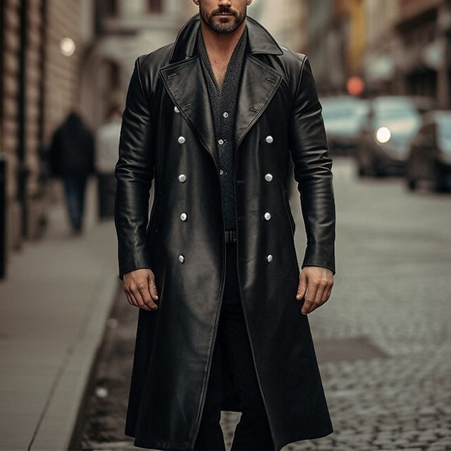 Herren eleganter übergroßer Trenchcoat aus hochwertigem Material Drune