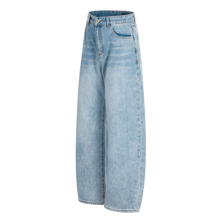 Damen Weite Cropped-Denim-Culotte mit hoher Taille und Fünf‑Taschen‑Details Drune