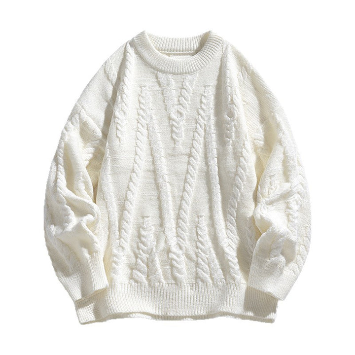 Damen Eleganter Strickpullover mit klassischen Zopfmuster Drune