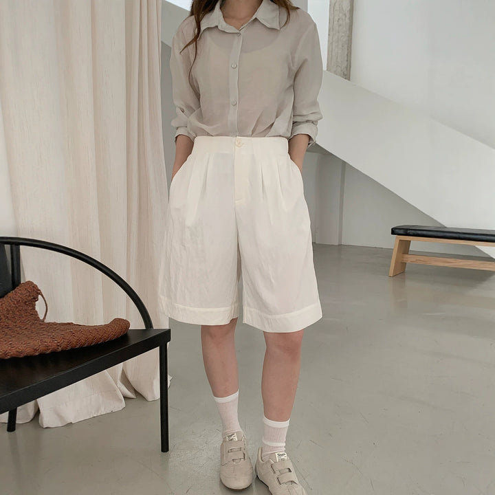 Damen Weite Leinen-Culotte Drune