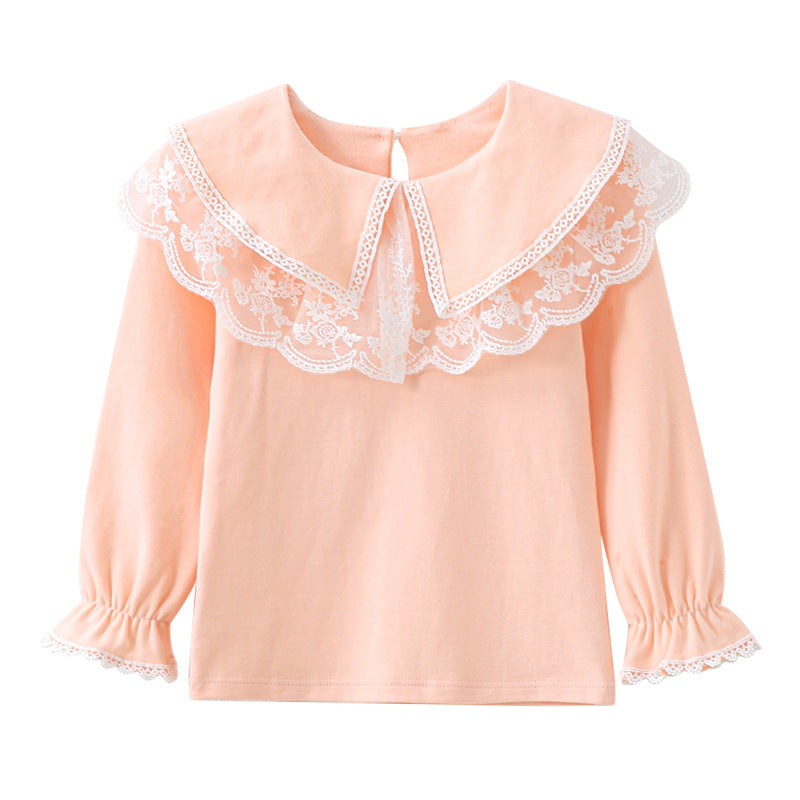 Damen Bluse mit elegantem Spitzenkragen Drune