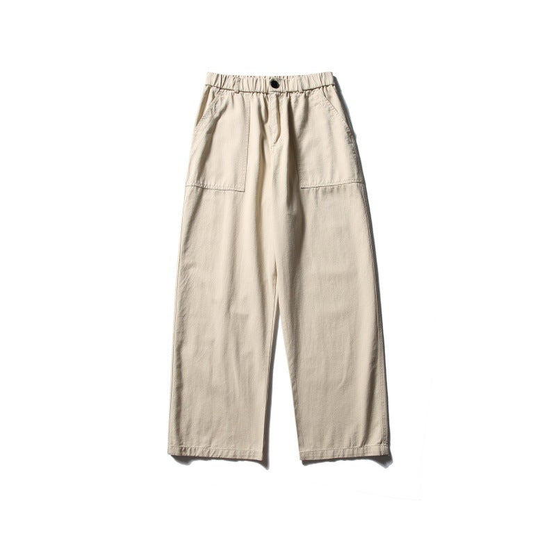 Damen Weite Utility-Cargohose mit elastischem Bund und aufgesetzten Fronttaschen Drune