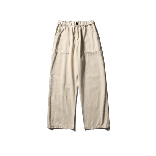 Damen Weite Utility-Cargohose mit elastischem Bund und aufgesetzten Fronttaschen Drune