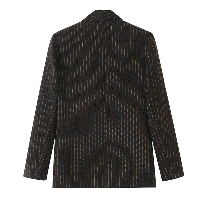 Damen Nadelstreifen-Blazer mit Schalkragen und leicht taillierter Silhouette Drune