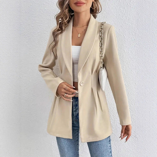 Damen Elegante und geschmackvolle Blazerjacke mit Tailleneinsatz Drune