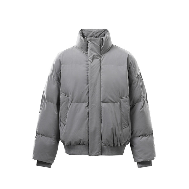 Unisex Kurz geschnittener Boxy-Pufferblouson mit hohem Stehkragen und innenliegendem Reißverschluss Drune