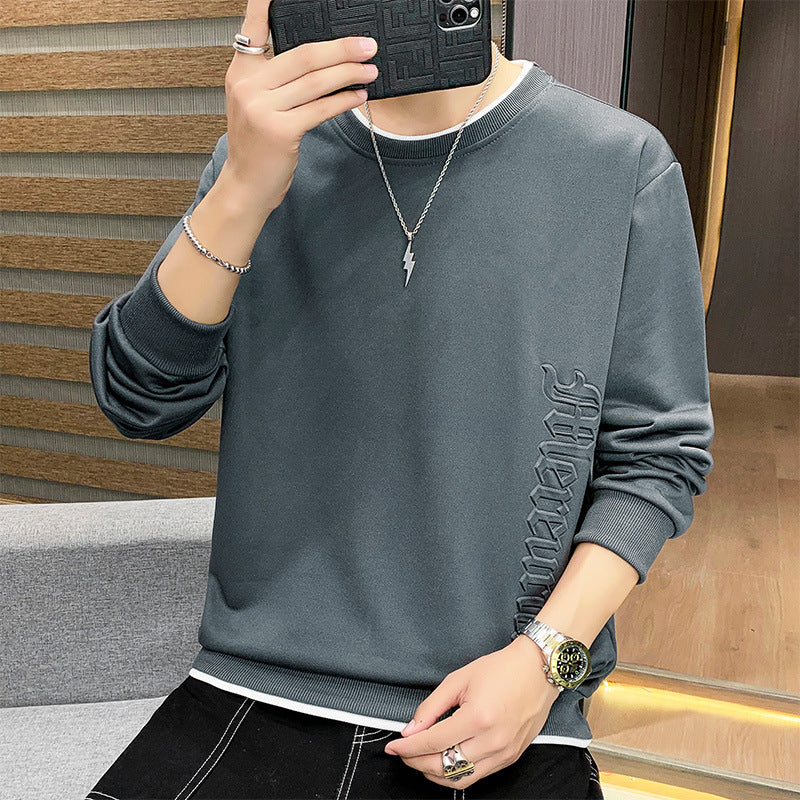 Herren Oversize-Sweatshirt mit Rippbündchen und geprägtem Seitenprint Drune