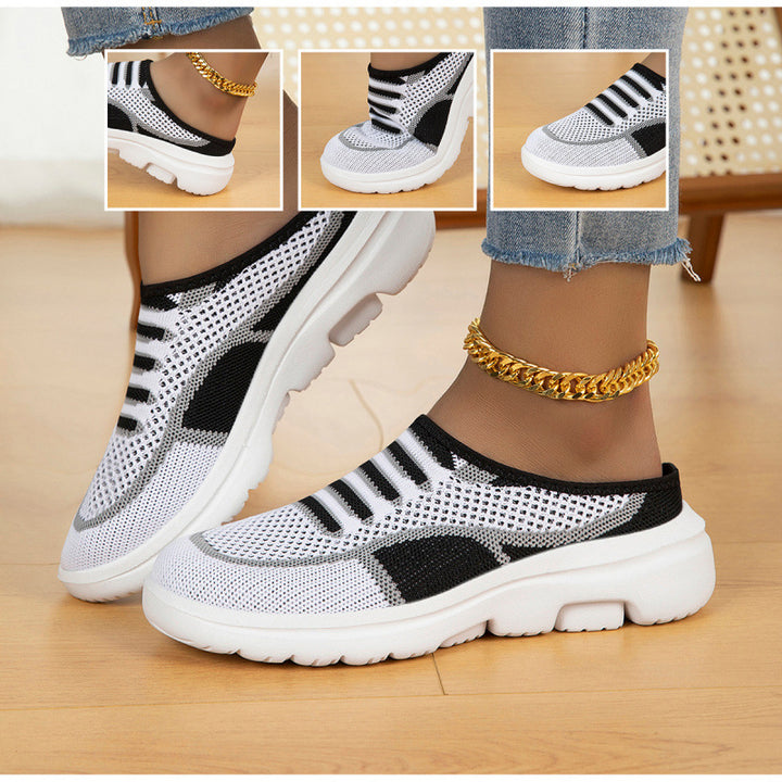 Damen Slip-on Strick-Sneaker Clog mit atmungsaktiver Maschenoberfläche und leichter Profilsohle Drune