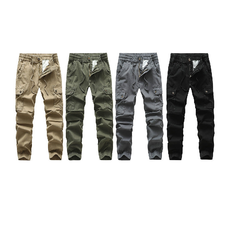 Herren Funktionale Cargo-Joggerhose im Urban-Workwear-Stil mit Kordelbund und Klapptaschen Drune