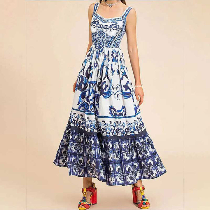 Damen Maxikleid mit elegantem A-Linien Schnitt und aufwendigen Verzierungen Drune