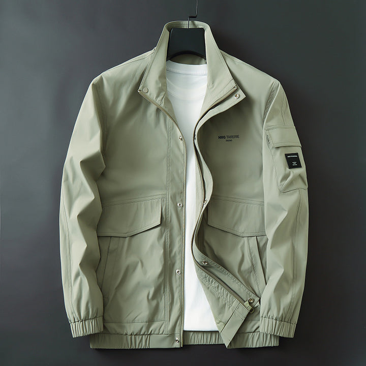 Herren Funktionale Fieldjacke mit Stehkragen, Armtasche und Pattentaschen Drune