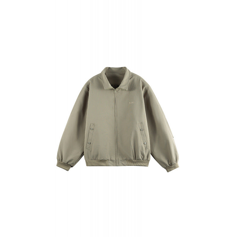 Unisex Oversize-Utility-Bomberjacke mit verdecktem Reißverschluss und elastischen Bündchen Drune