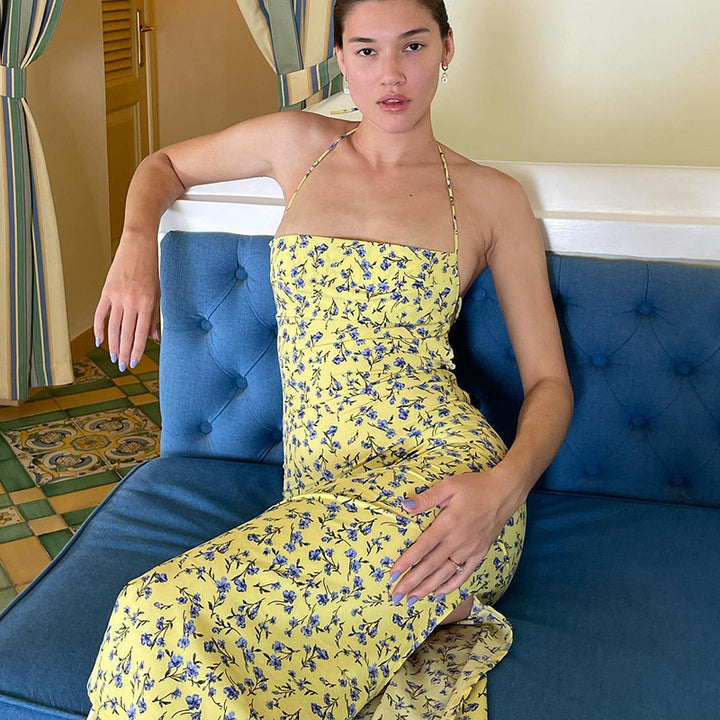 Damen Maxikleid mit floralem Muster Drune