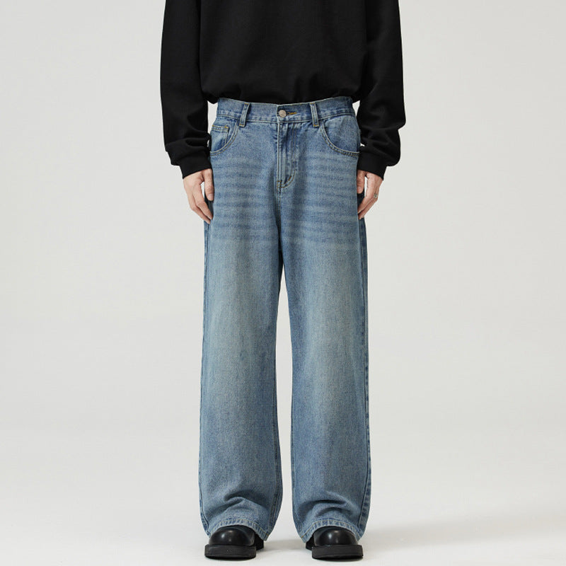 Herren Weite Baggy-Jeans im Vintage-Look mit Five-Pocket-Schnitt Drune