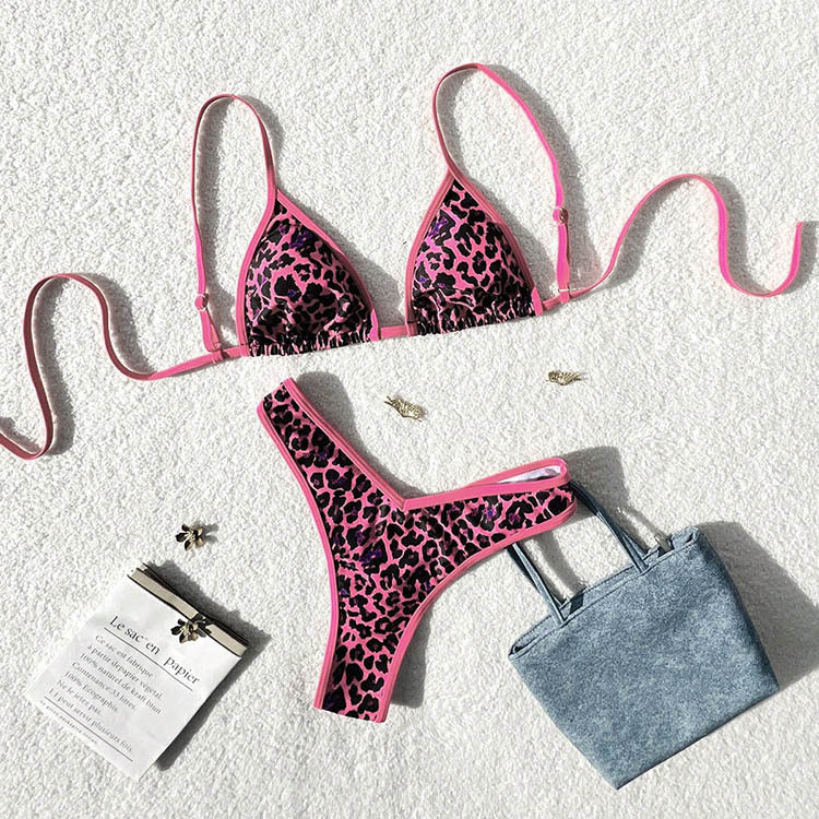 Damen Triangel-Bikini mit exotischem Print und verstellbaren Trägern Drune