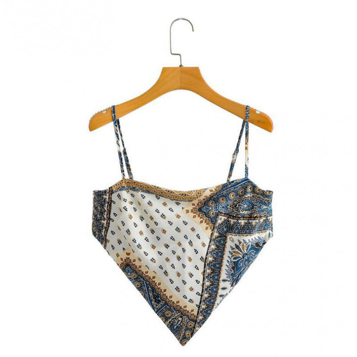 Femme Artistic Bandana Stil Crop Top Drune