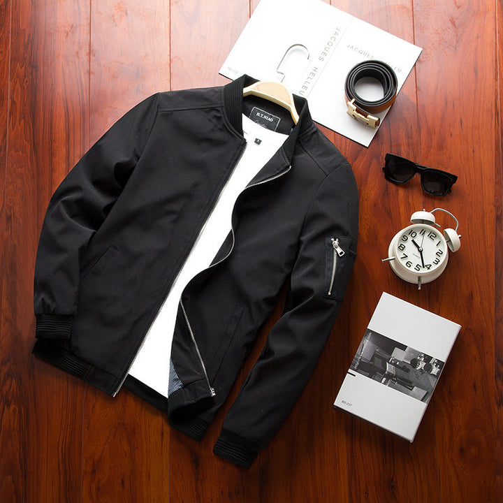 Herren Leichter Softshell-Bomberblouson mit Ärmelzip und elastischen Rippabschlüssen Drune