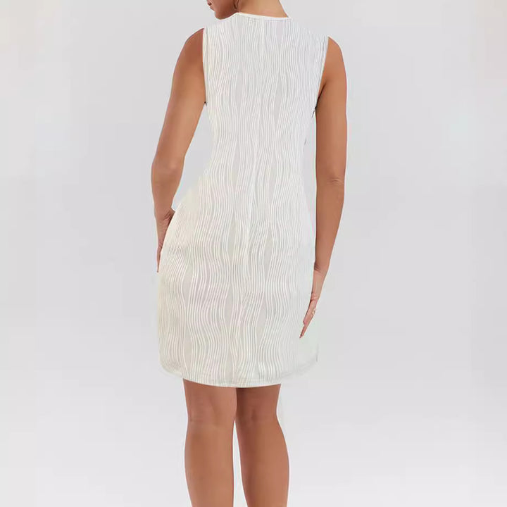 Damen ärmelloses Sommerkleid mit dekorativen Schleifen und leichtem Schnitt Drune