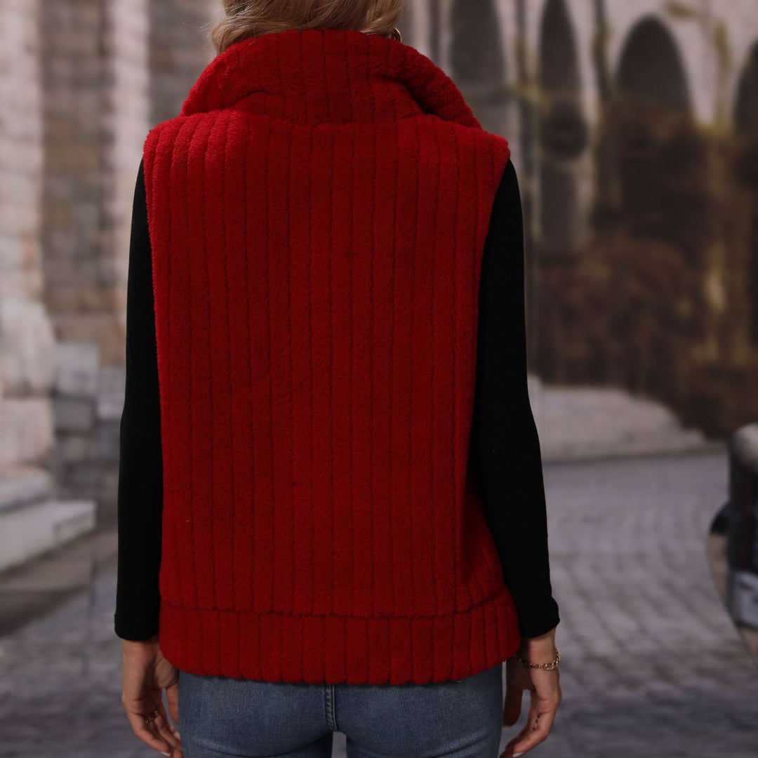 Damen Fleece-Weste mit strukturiertem Material und praktischen Taschen Drune
