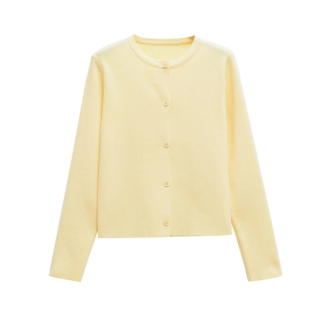 Damen Strickjacke mit knöpfbarem Design und elegantem Rundhalsausschnitt Drune