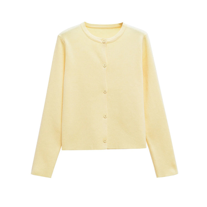 Damen Strickjacke mit knöpfbarem Design und elegantem Rundhalsausschnitt Drune