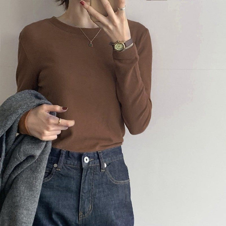 Damen lässiges Langarmshirt mit feiner Struktur Drune