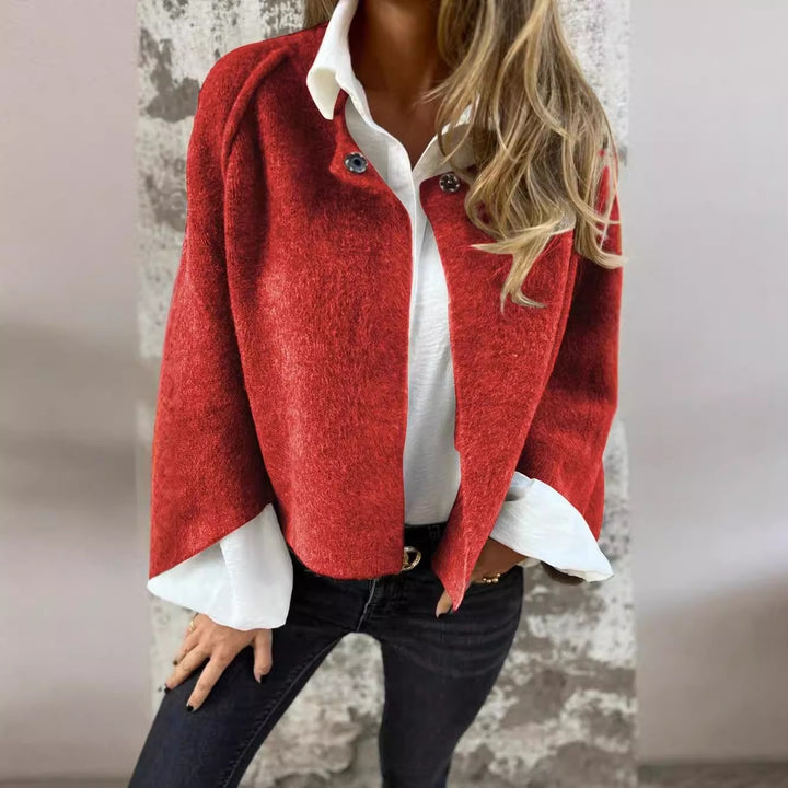 Damen kurz geschnittene Übergangsjacke mit stylischen Puffärmeln Drune