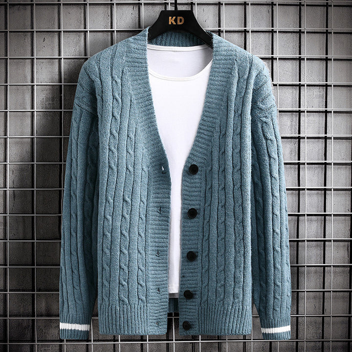 Damen Strickjacke mit Zopfmuster und Knopfdetails Drune